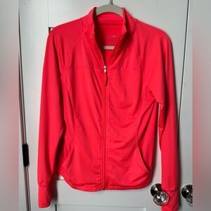 Women's Tangerine Neon Coral Full Zip Athletic Jacket size medium